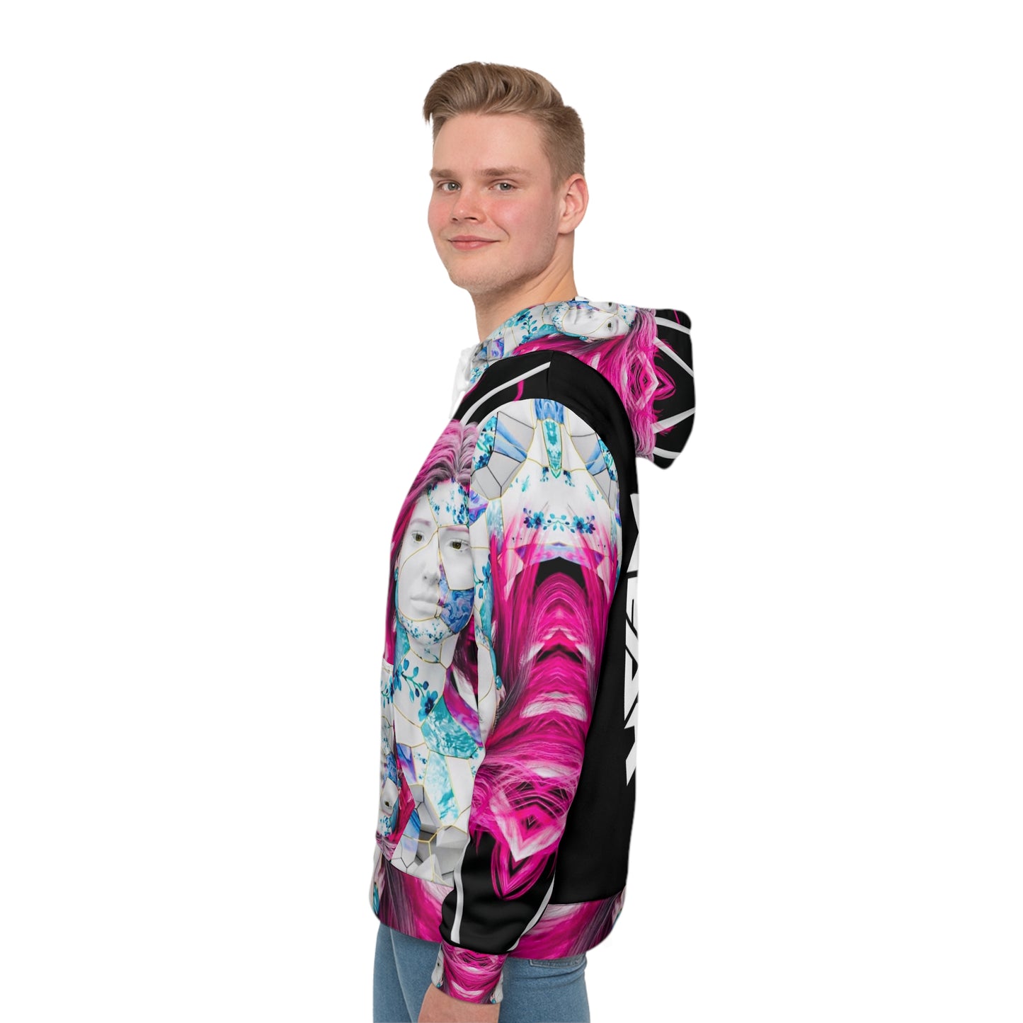 Men's Hoodie - Faced In Pink