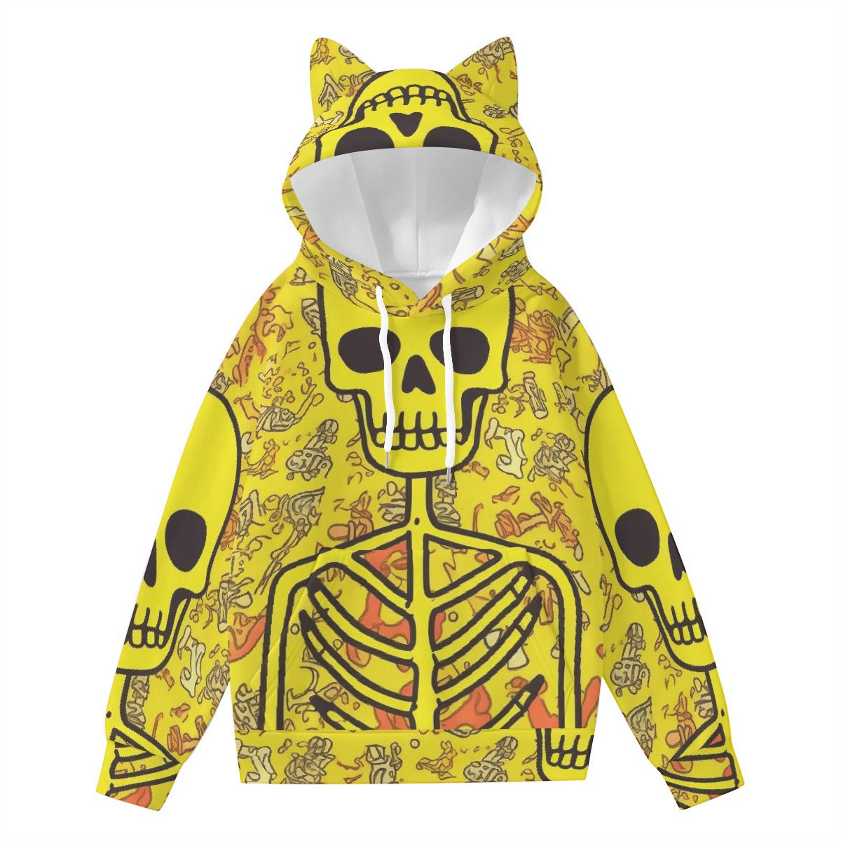 All-Over Print Women’s Hoodie With Decorative Ears