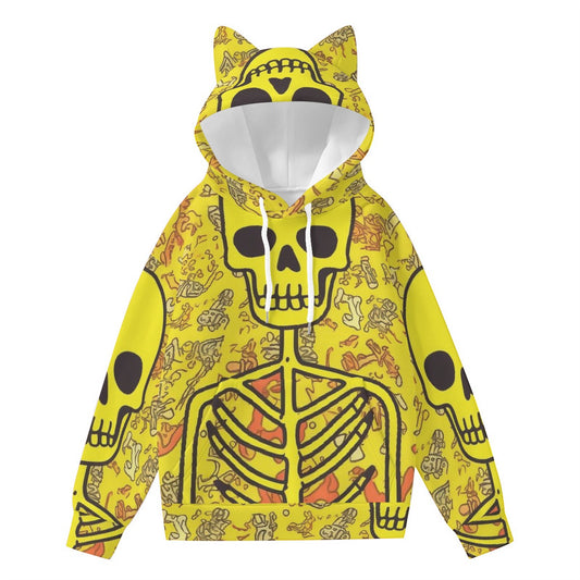 All-Over Print Women’s Hoodie With Decorative Ears