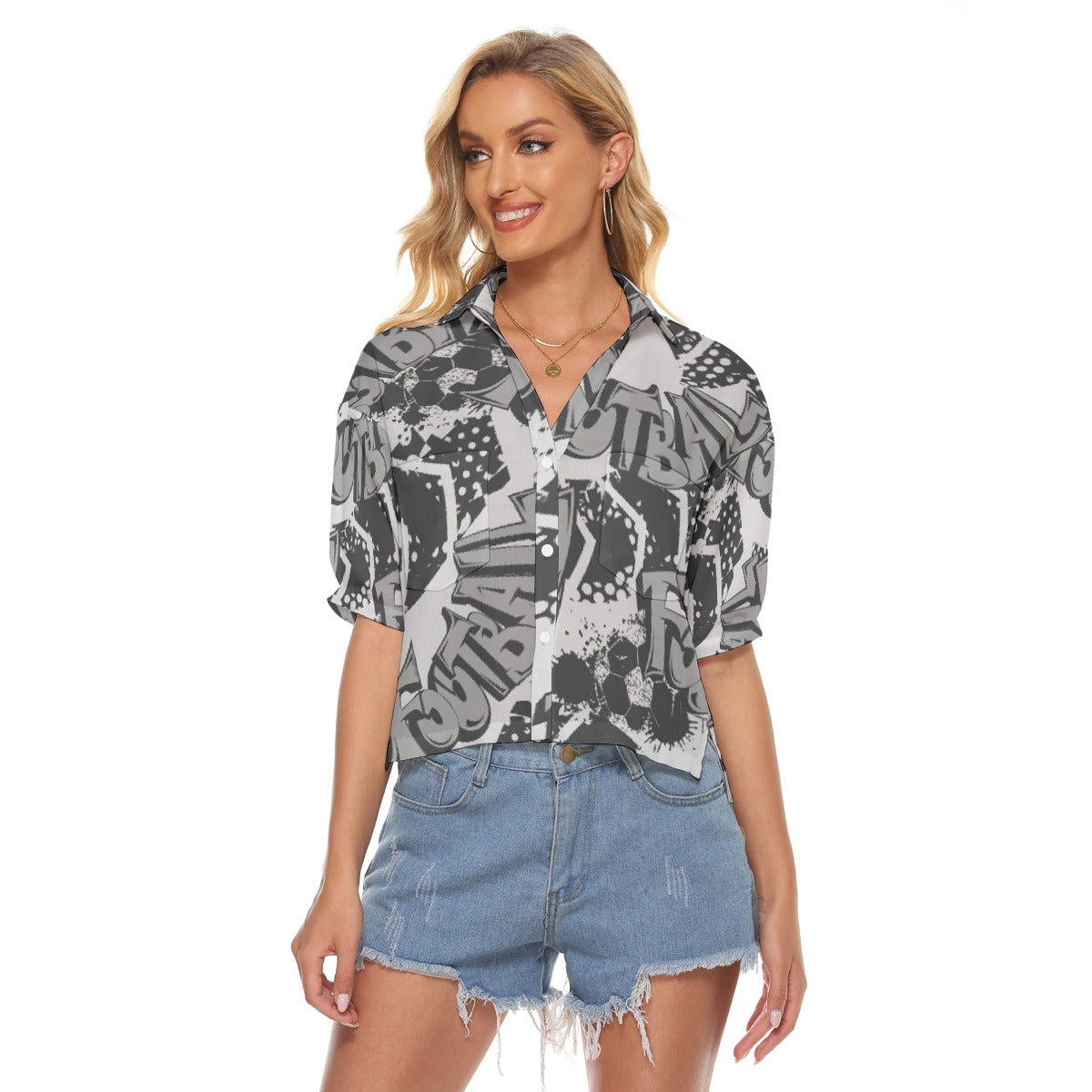 All-Over Print Women's V-neck Shirts