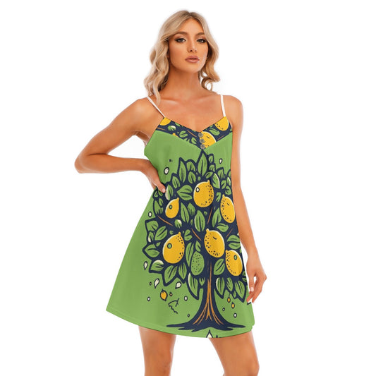 All-Over Print Women's V-neck Cami Dress