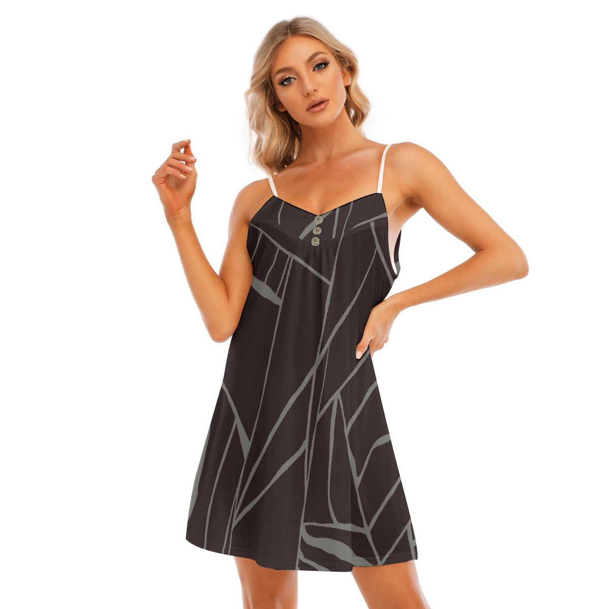 All-Over Print Women's V-neck Cami Dress