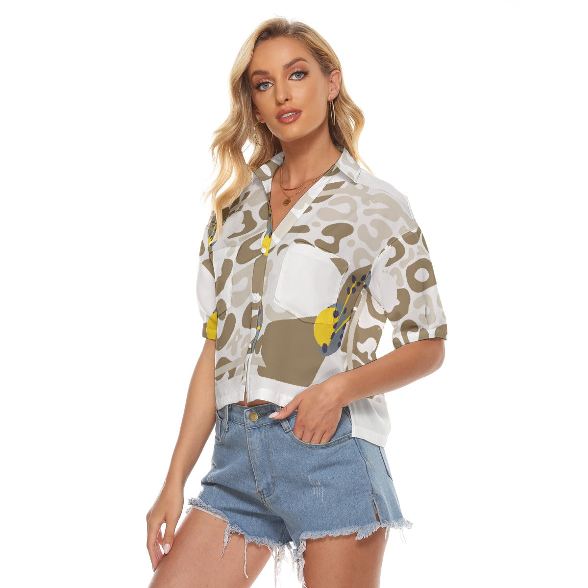 All-Over Print Women's V-neck Shirts