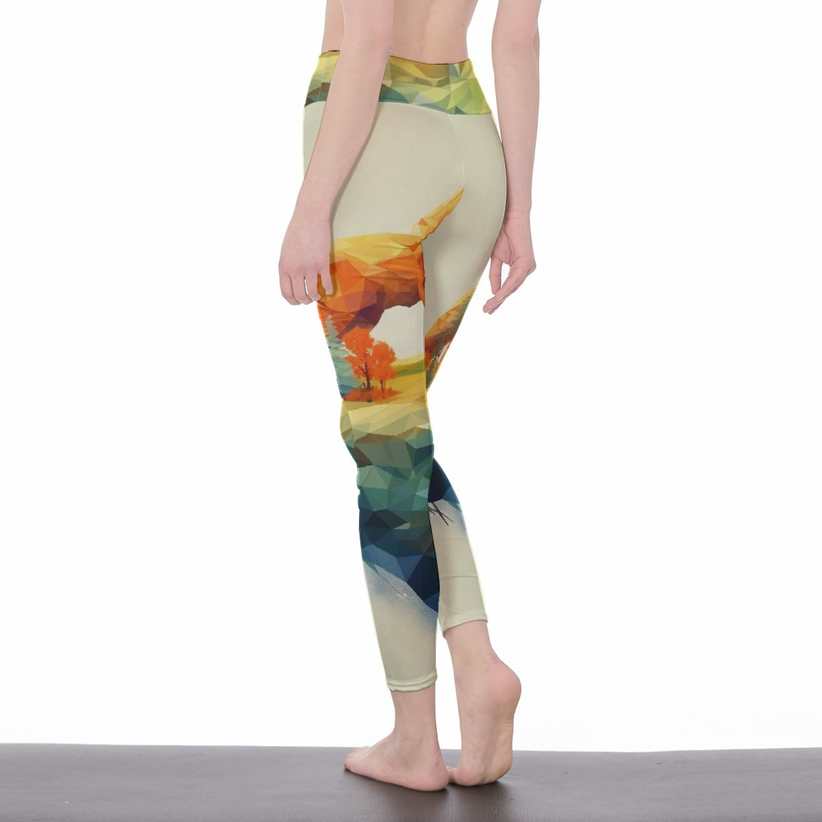 All-Over Print Women's High Waist Leggings | Side Stitch Closure