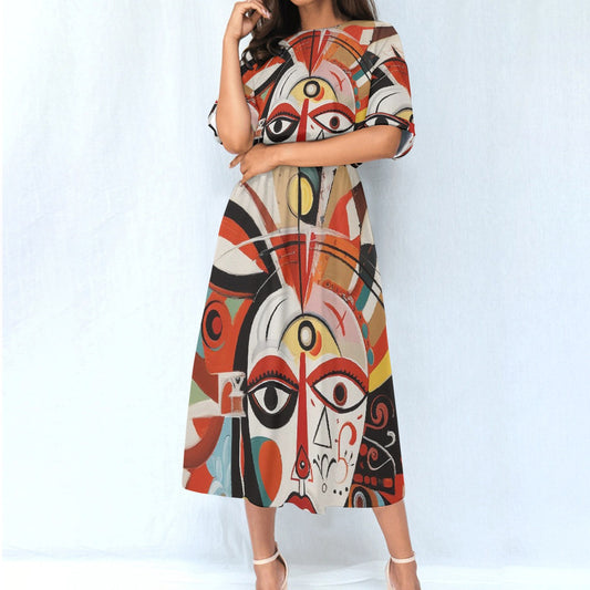 All-Over Print Women's Elastic Waist Dress