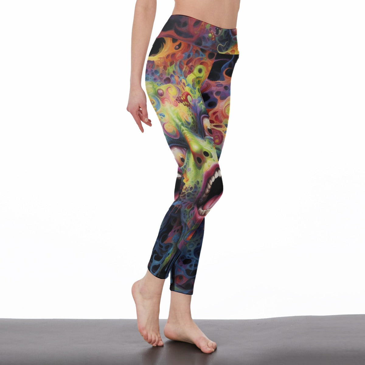 All-Over Print Women's High Waist Leggings | Side Stitch Closure