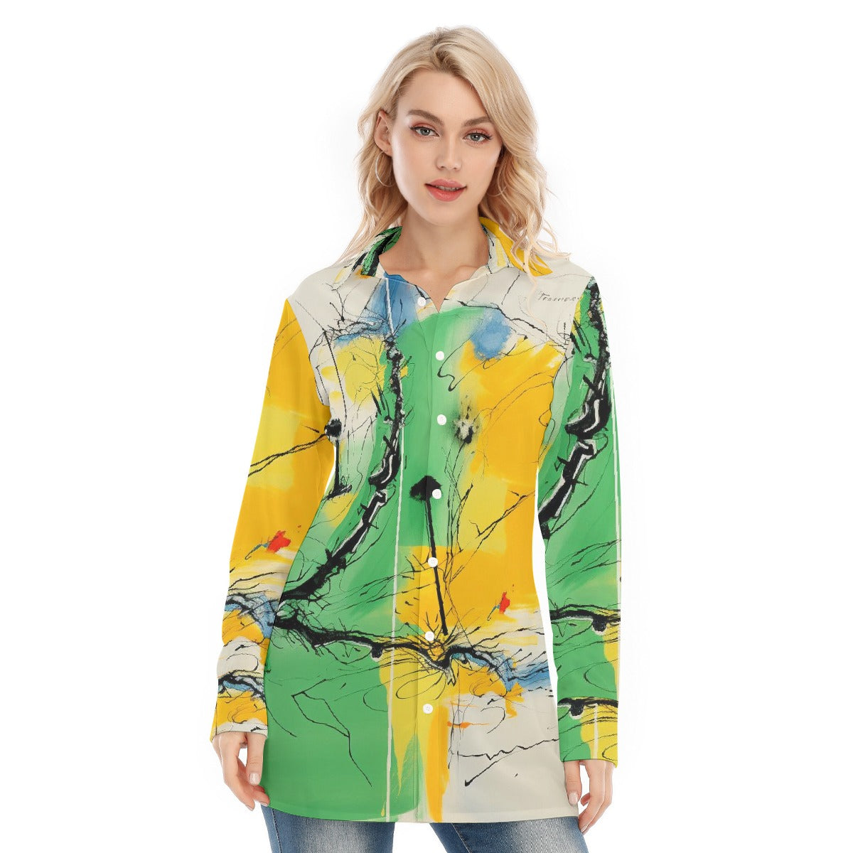 All-Over Print Women's Long Shirt