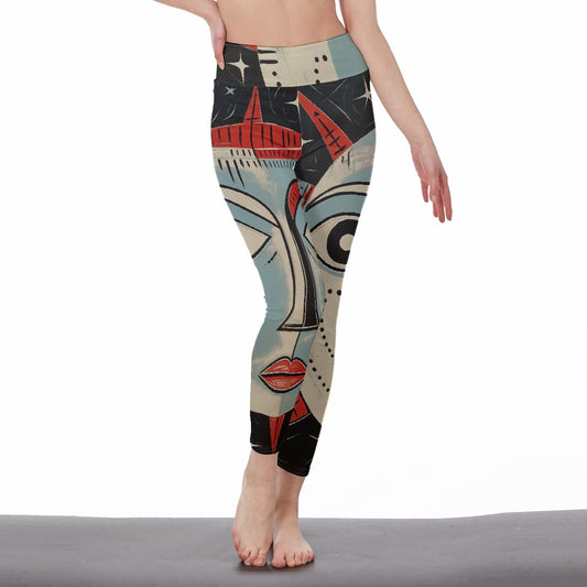 All-Over Print Women's High Waist Leggings | Side Stitch Closure