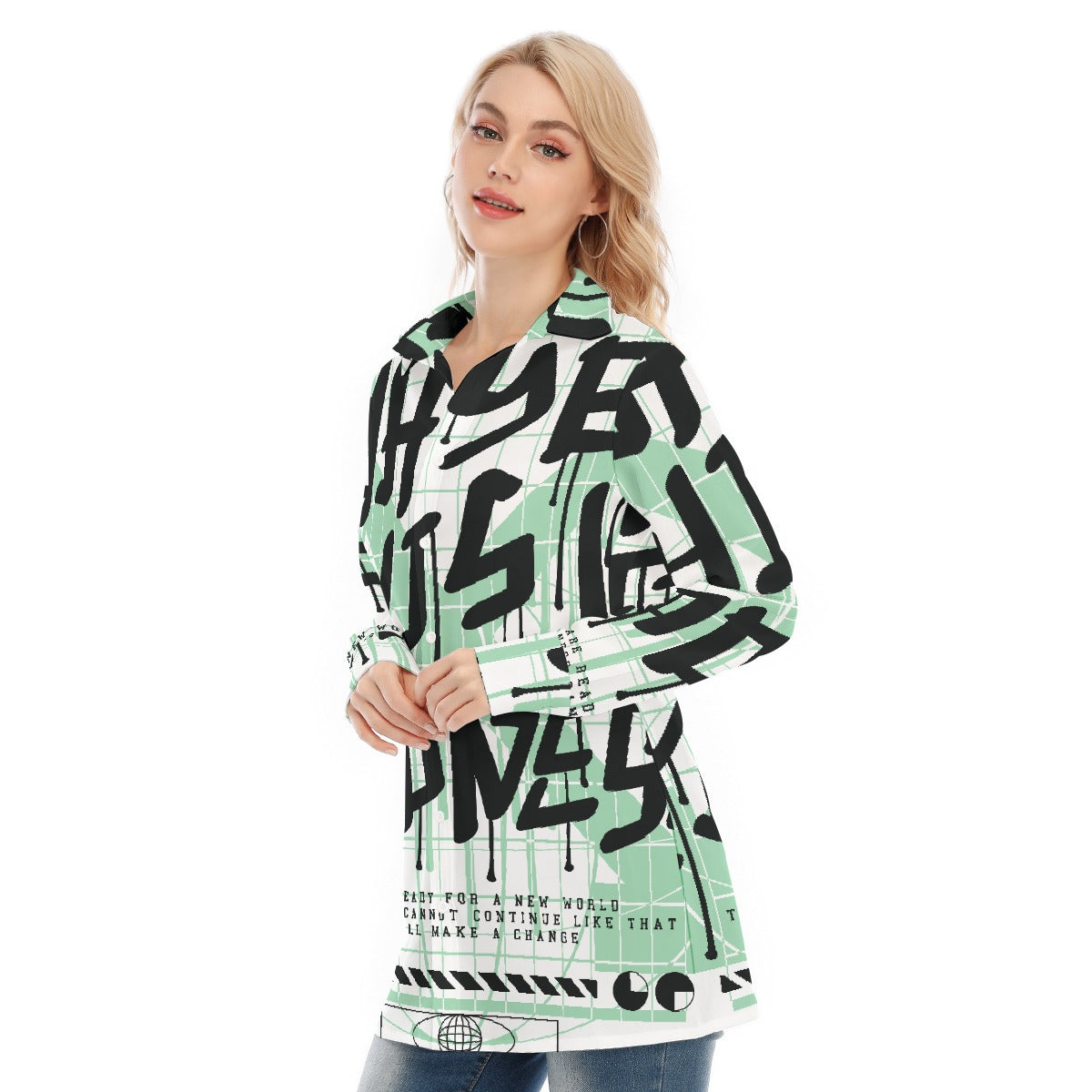 All-Over Print Women's Long Shirt