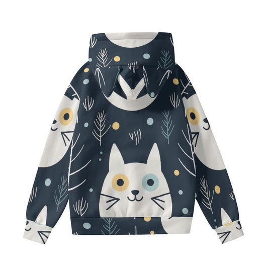 All-Over Print Women’s Hoodie With Decorative Ears