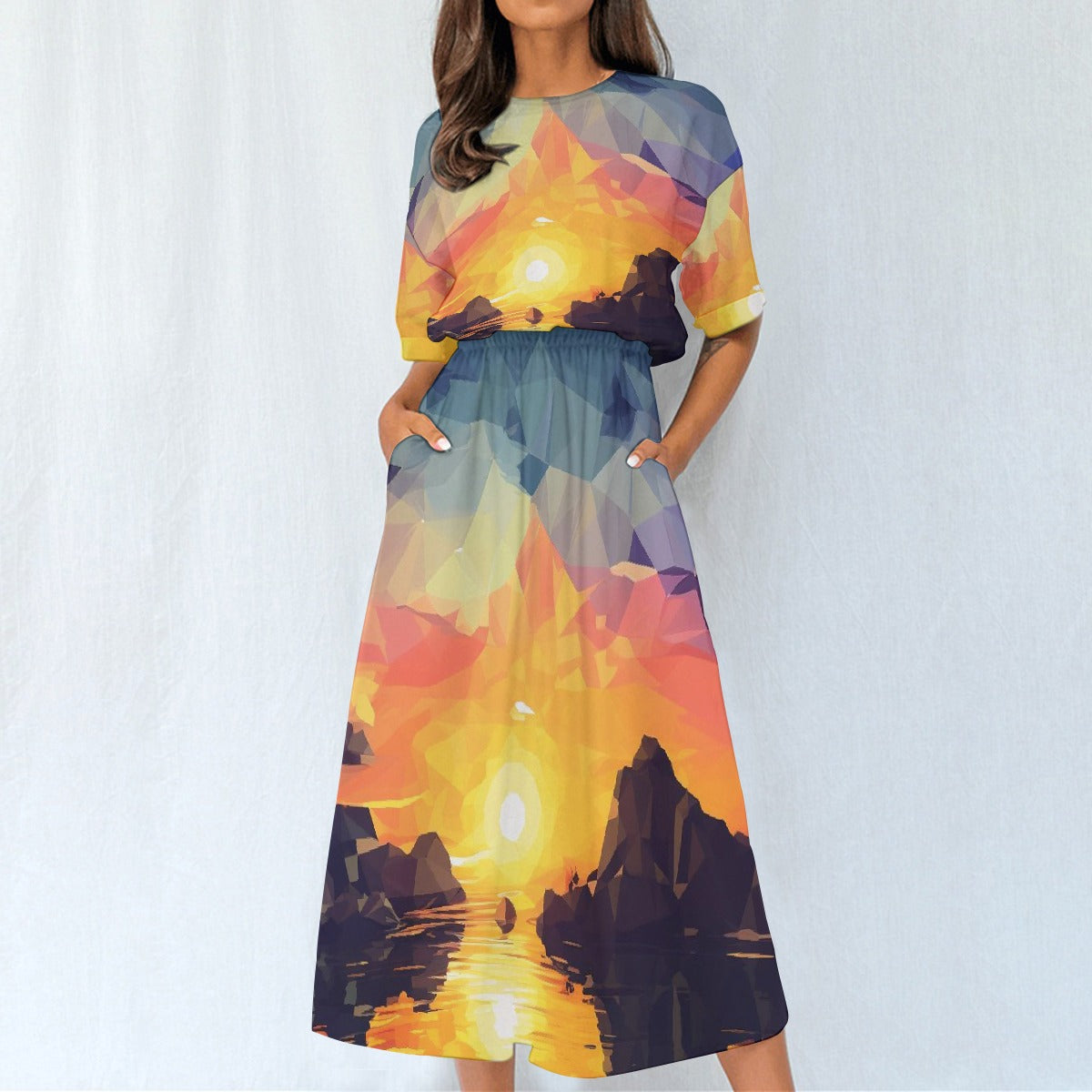 All-Over Print Women's Elastic Waist Dress