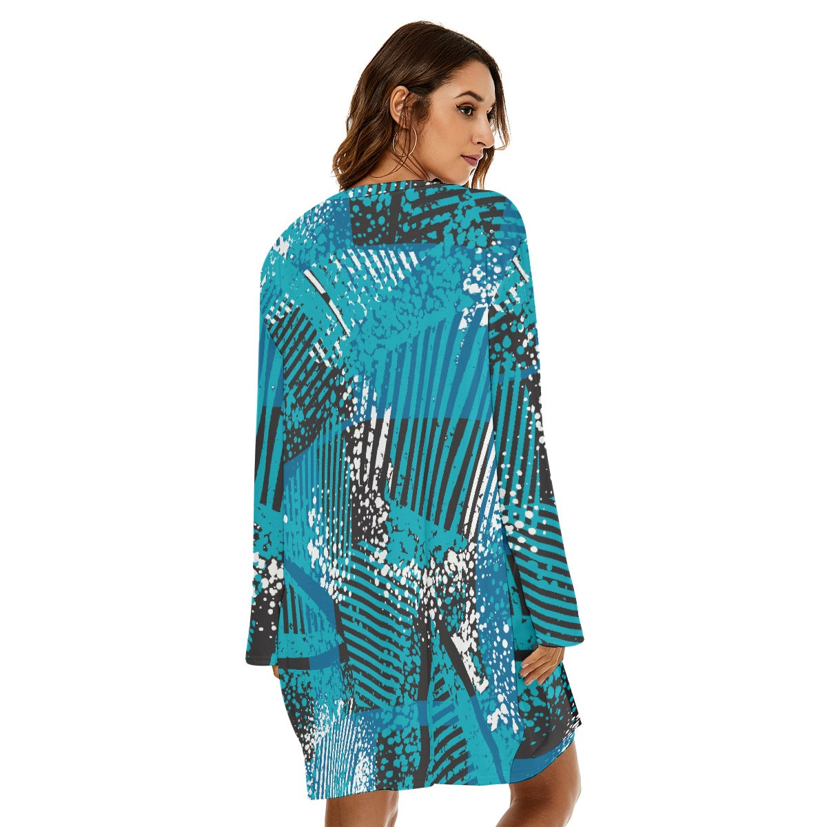 All-Over Print  Women's Loose Crew Neck Dress