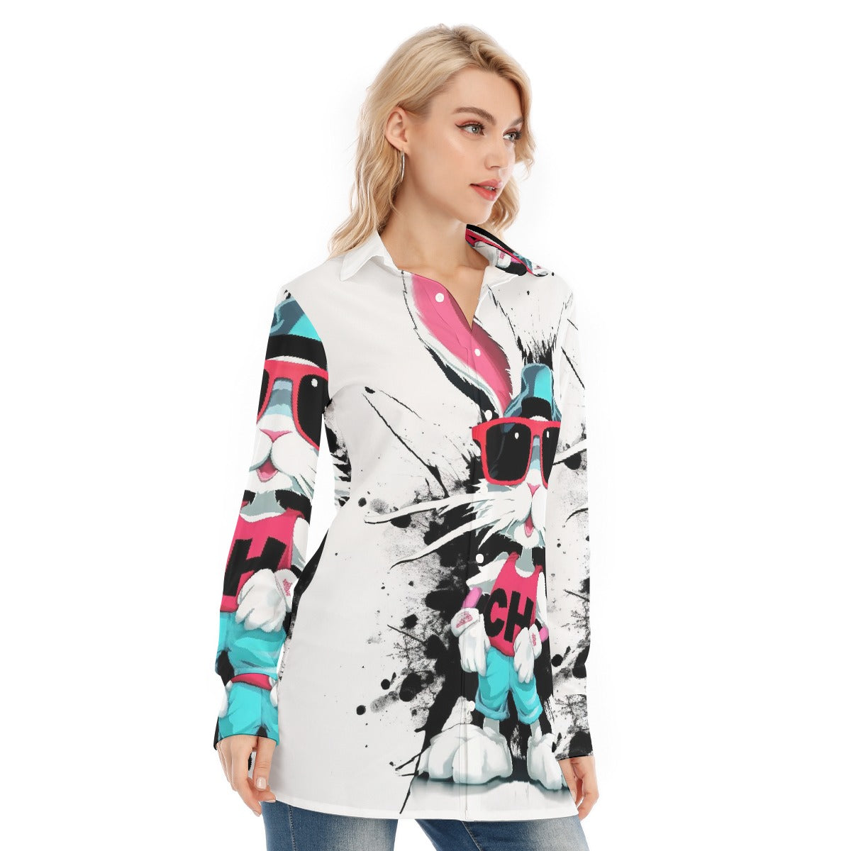 All-Over Print Women's Long Shirt