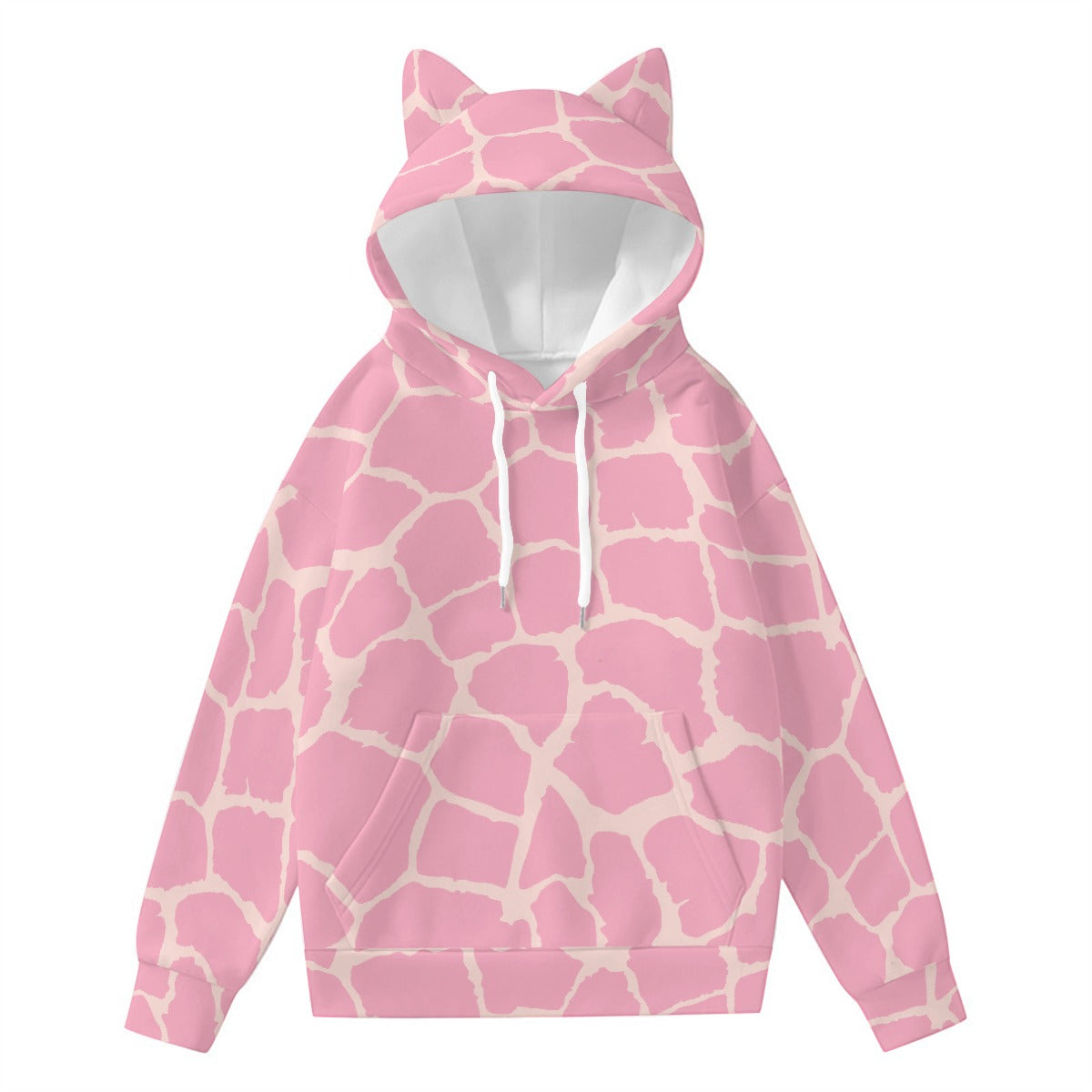 All-Over Print Women’s Hoodie With Decorative Ears