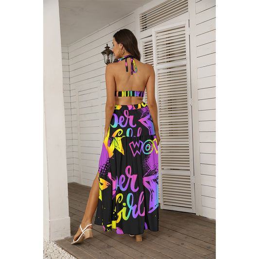 All-Over Print Women's Tie Back Wrap Dress