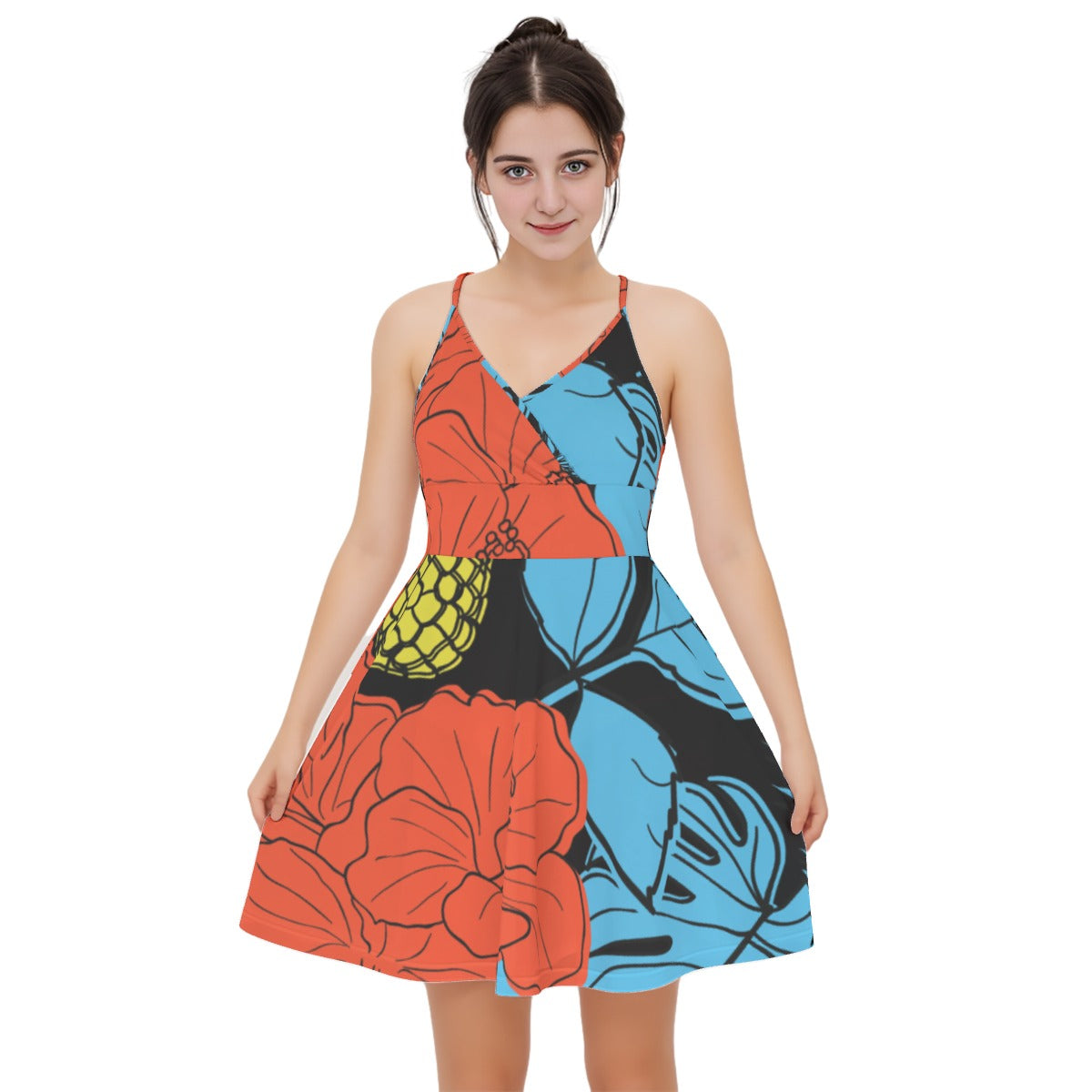 All-Over Print Women‘s Cross Cami Dress