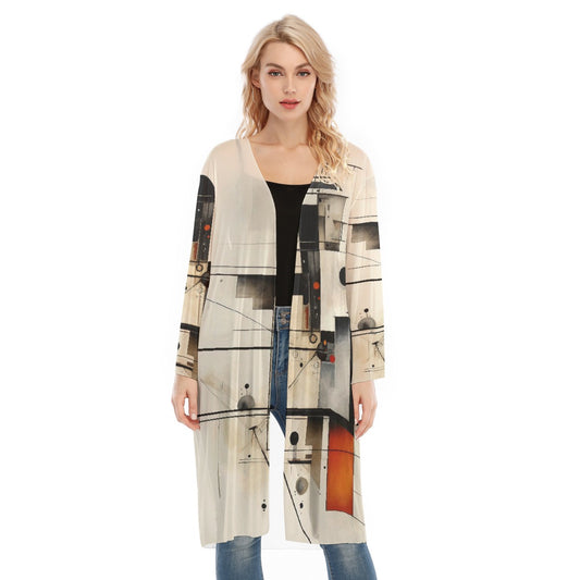 All- Over Print Women's Long Sleeve Mesh Cardigan