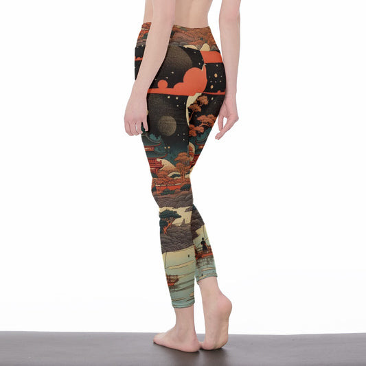 All-Over Print Women's High Waist Leggings | Side Stitch Closure