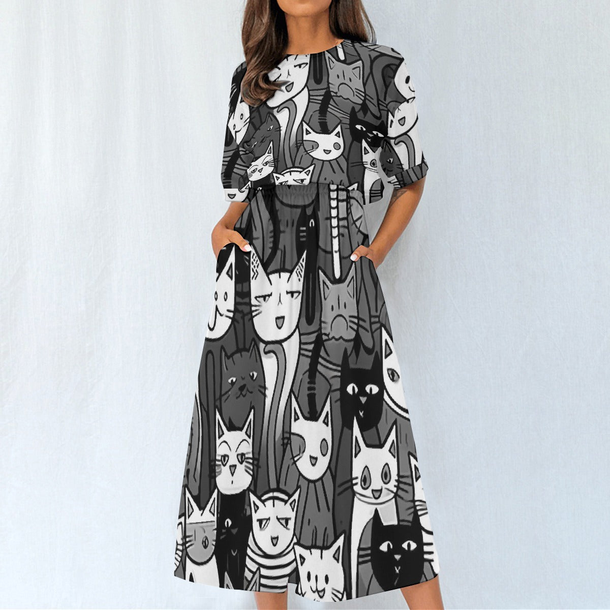 All-Over Print Women's Elastic Waist Dress