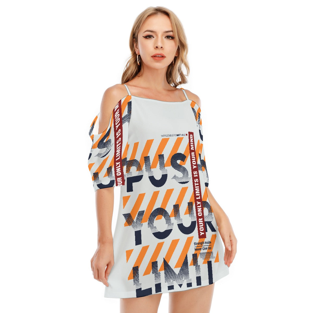 All-Over Print Women's Off-shoulder Cami Dress