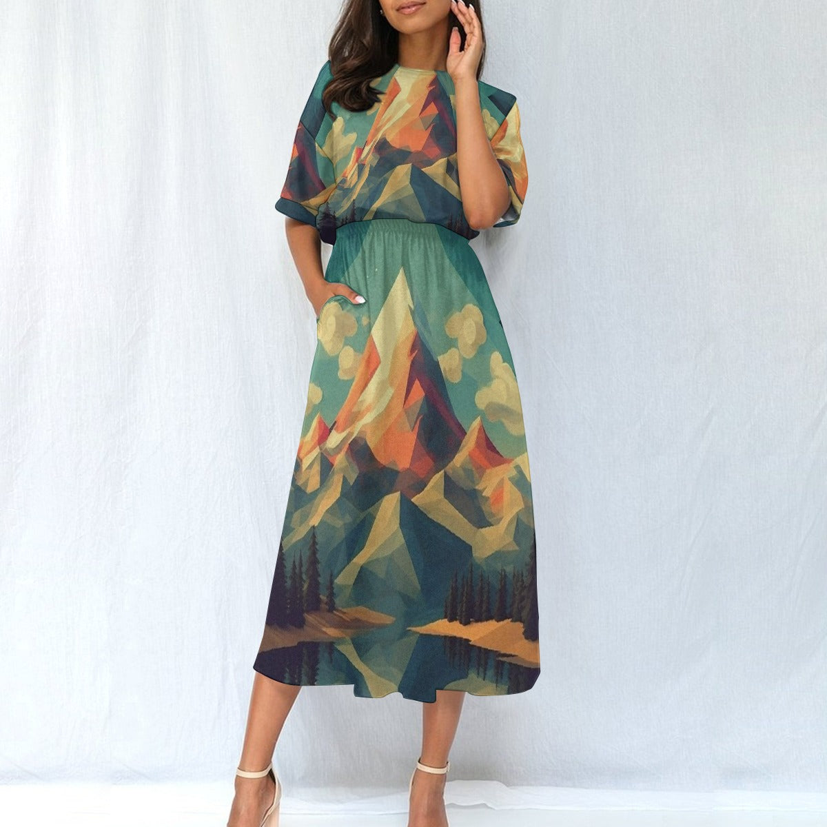 All-Over Print Women's Elastic Waist Dress