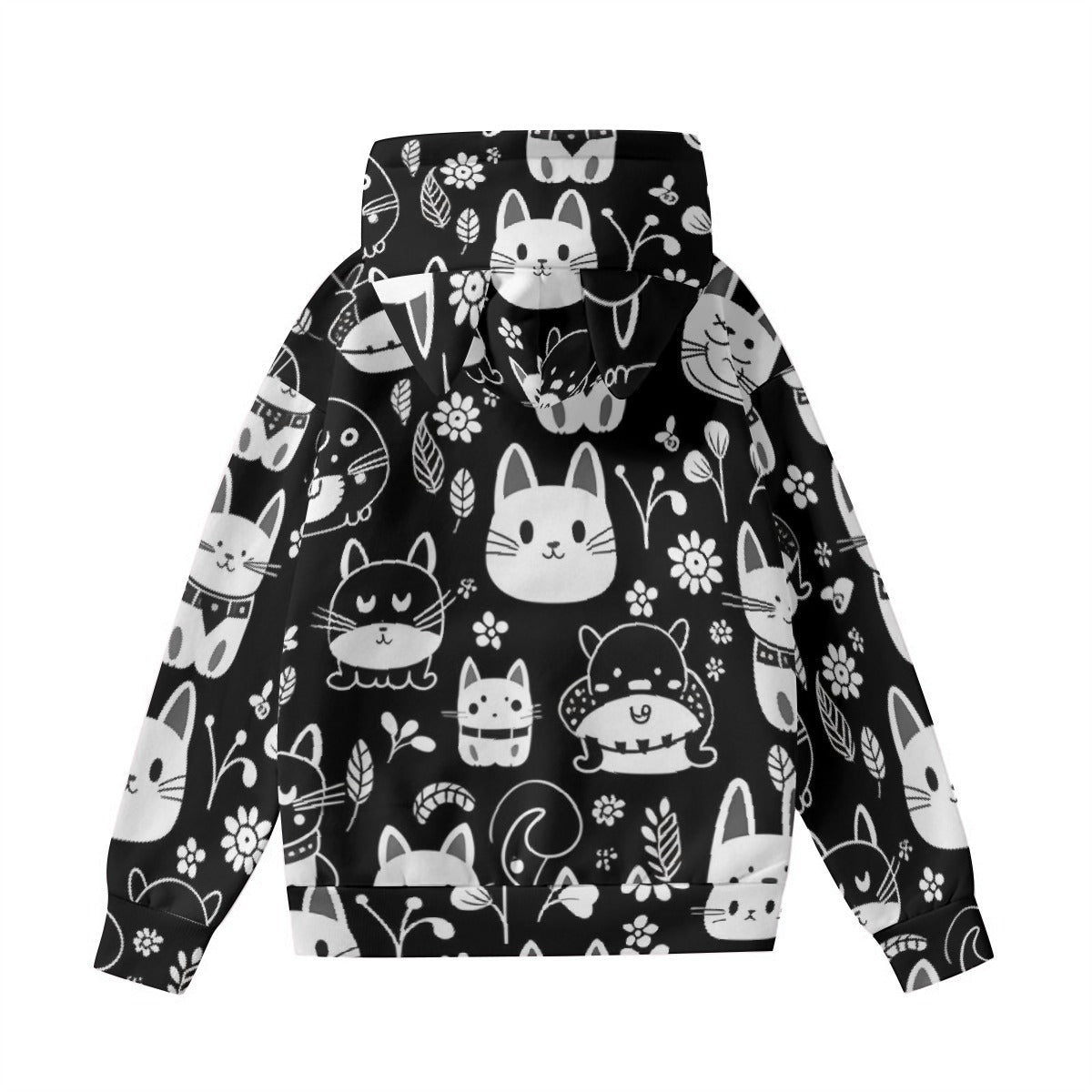 All-Over Print Women’s Hoodie With Decorative Ears