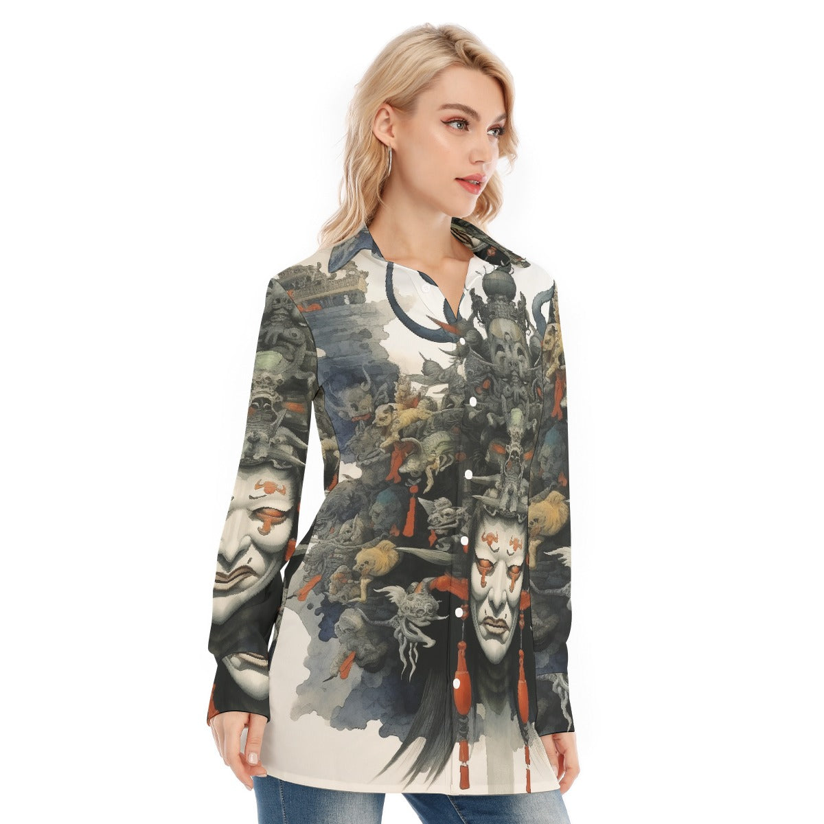 All-Over Print Women's Long Shirt