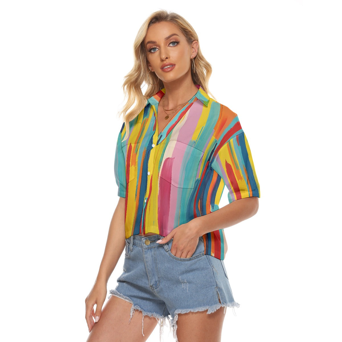 All-Over Print Women's V-neck Shirts