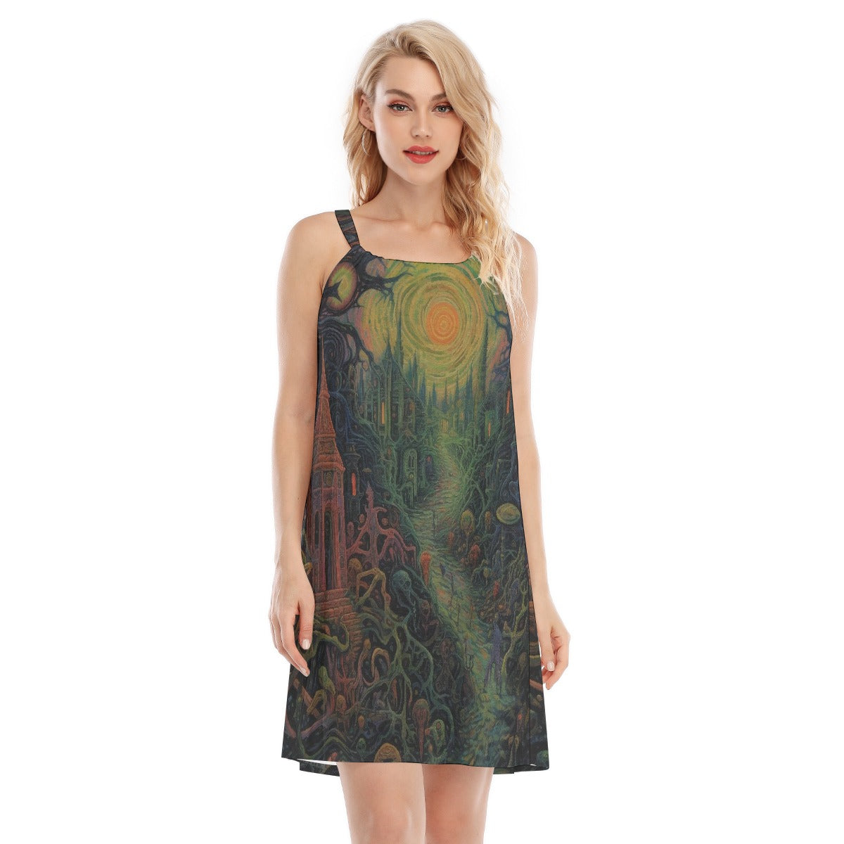 All-Over Print Women's O-neck Cami Dress