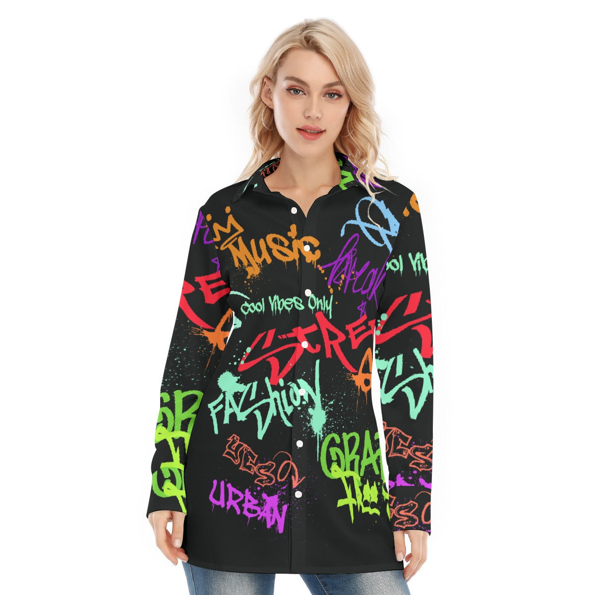 All-Over Print Women's Long Shirt