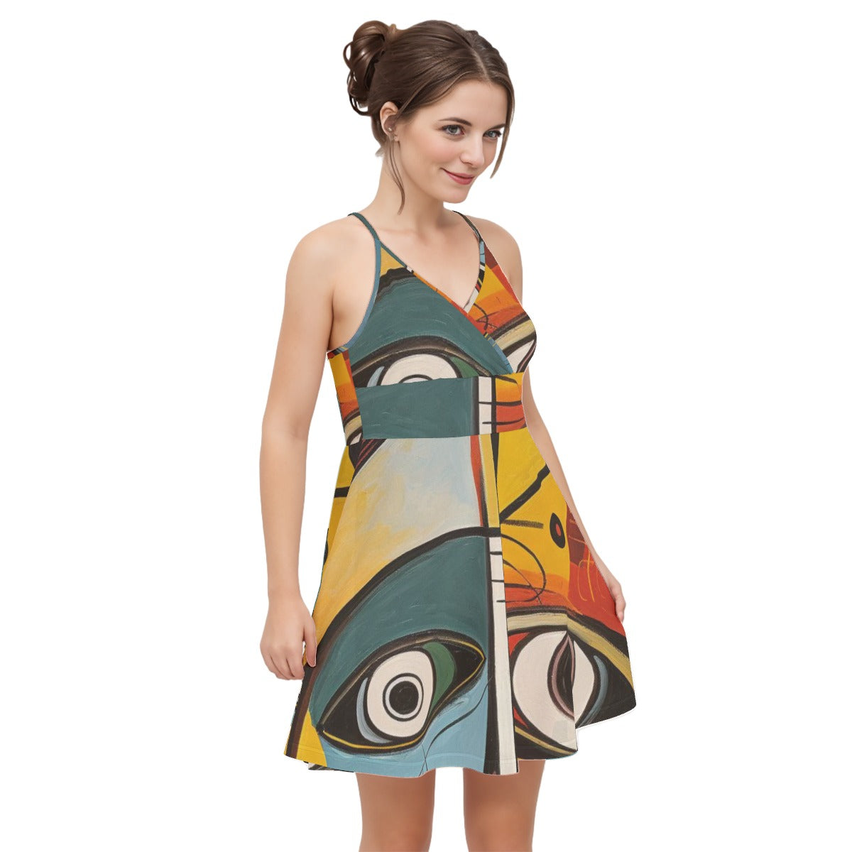 All-Over Print Women‘s Cross Cami Dress