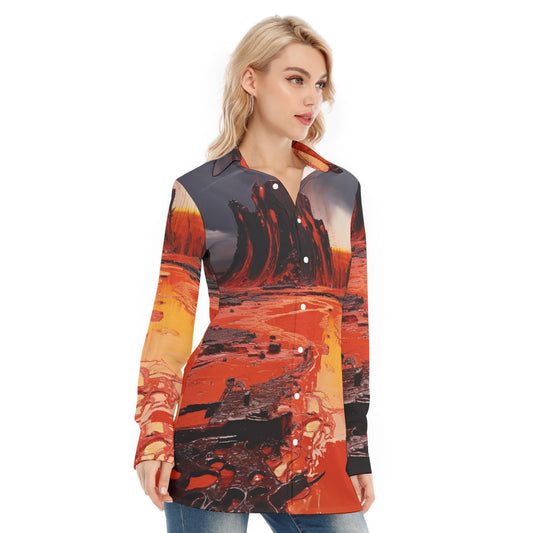 All-Over Print Women's Long Shirt