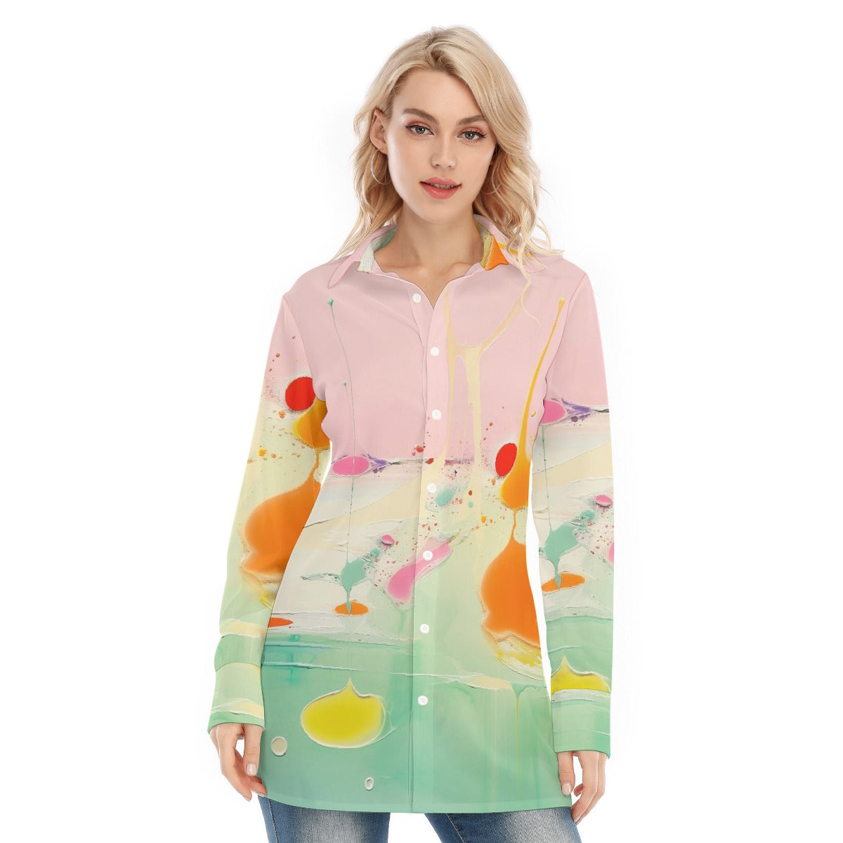 All-Over Print Women's Long Shirt