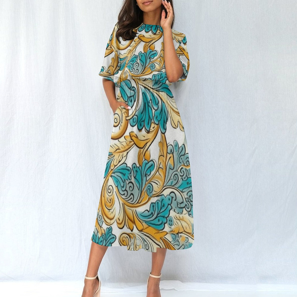 All-Over Print Women's Elastic Waist Dress