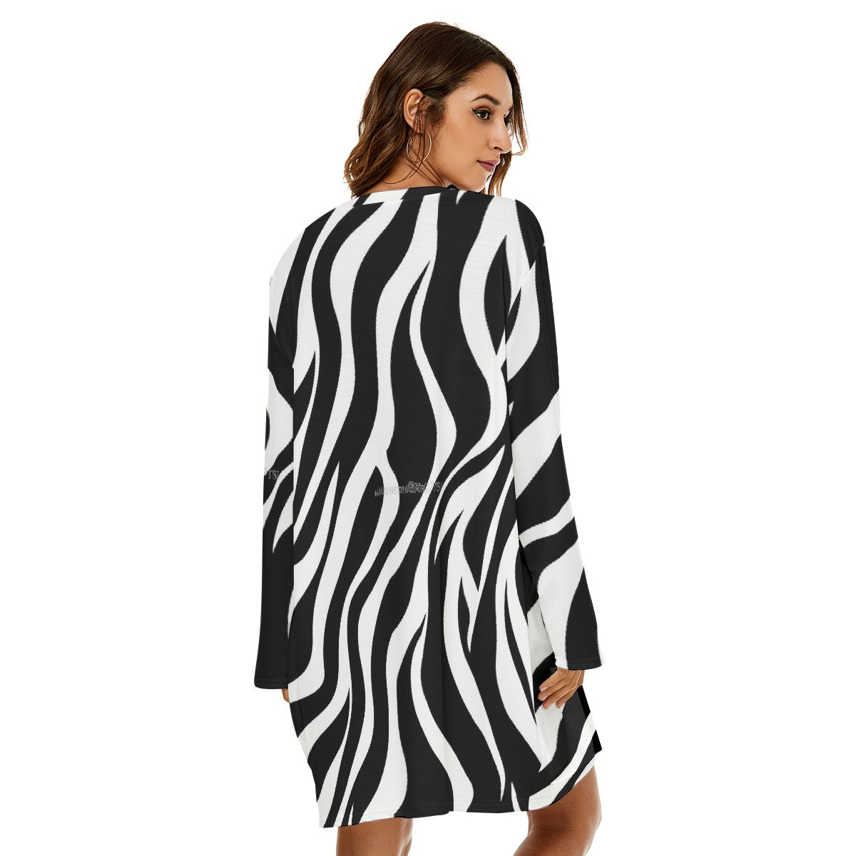 All-Over Print  Women's Loose Crew Neck Dress