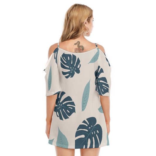 All-Over Print Women's Off-shoulder Cami Dress