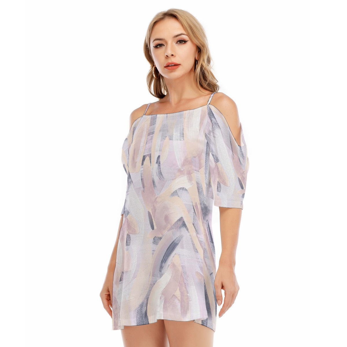 All-Over Print Women's Off-shoulder Cami Dress