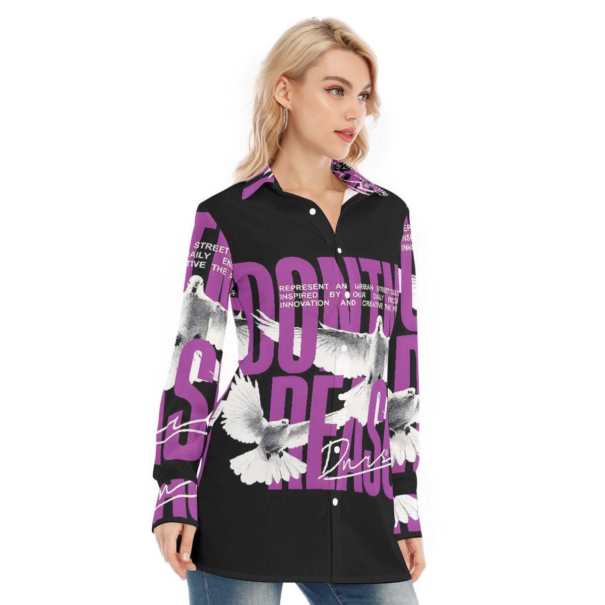 All-Over Print Women's Long Shirt