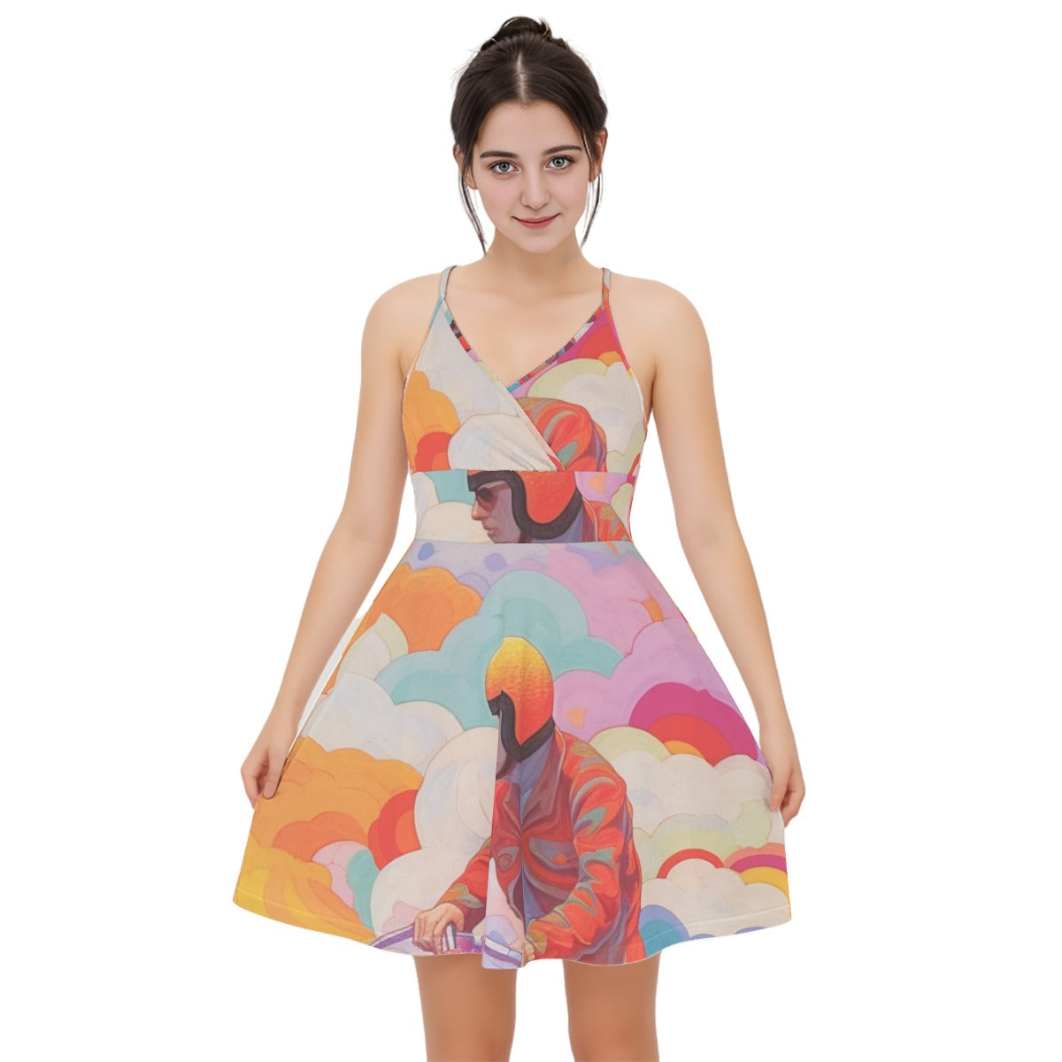 All-Over Print Women‘s Cross Cami Dress