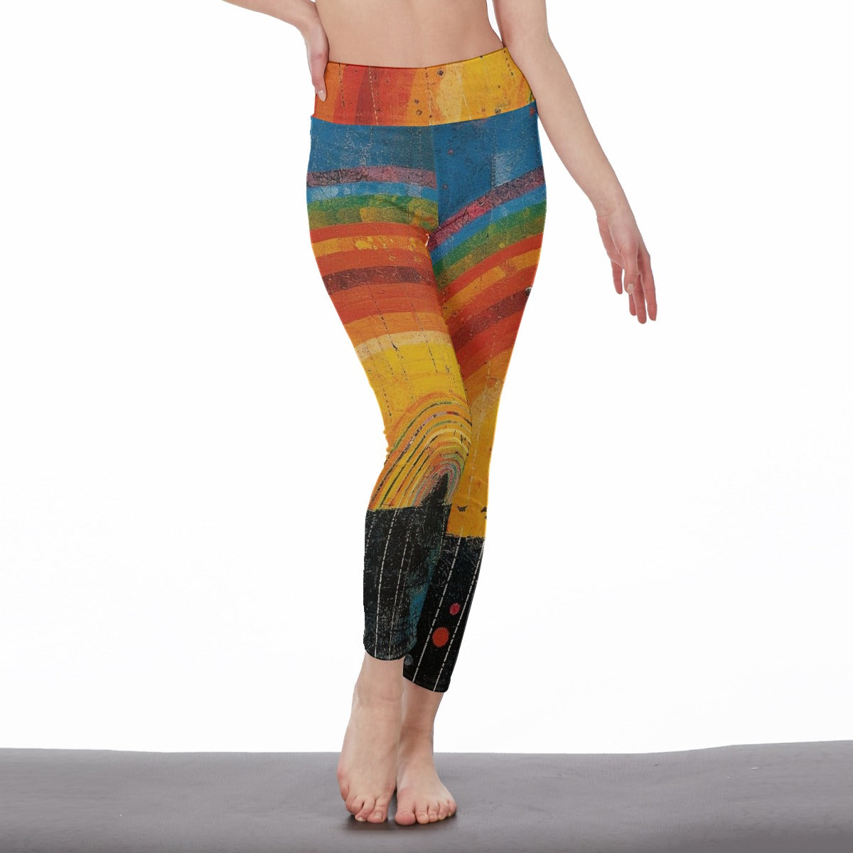 All-Over Print Women's High Waist Leggings | Side Stitch Closure