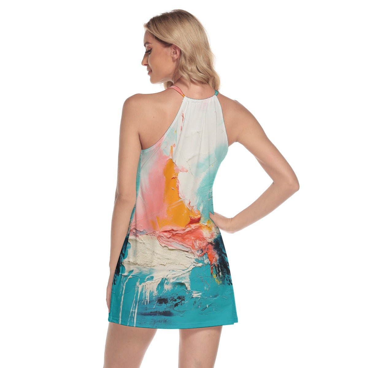 All-Over Print Women's Round Neck Above Knee Dress