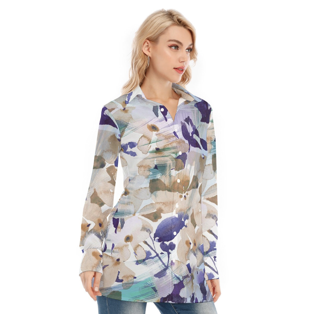 All-Over Print Women's Long Shirt