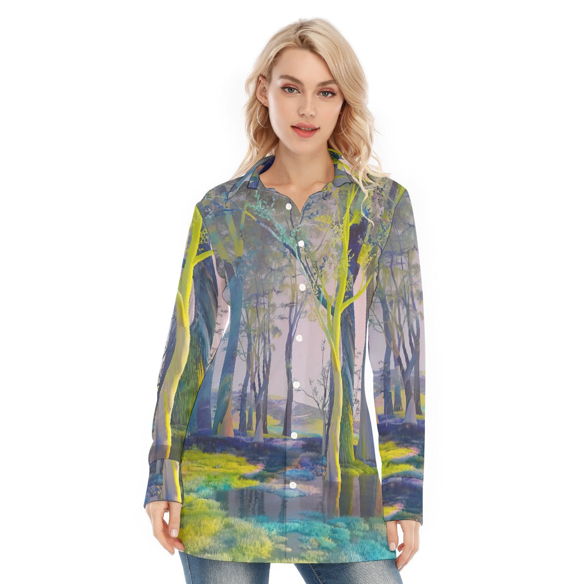 All-Over Print Women's Long Shirt