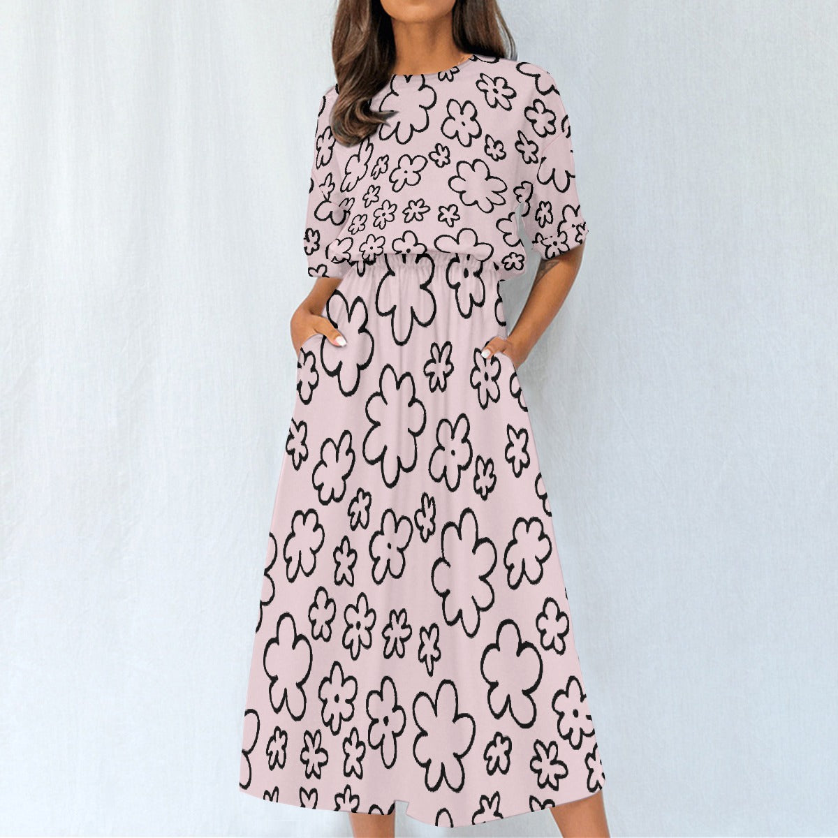 All-Over Print Women's Elastic Waist Dress