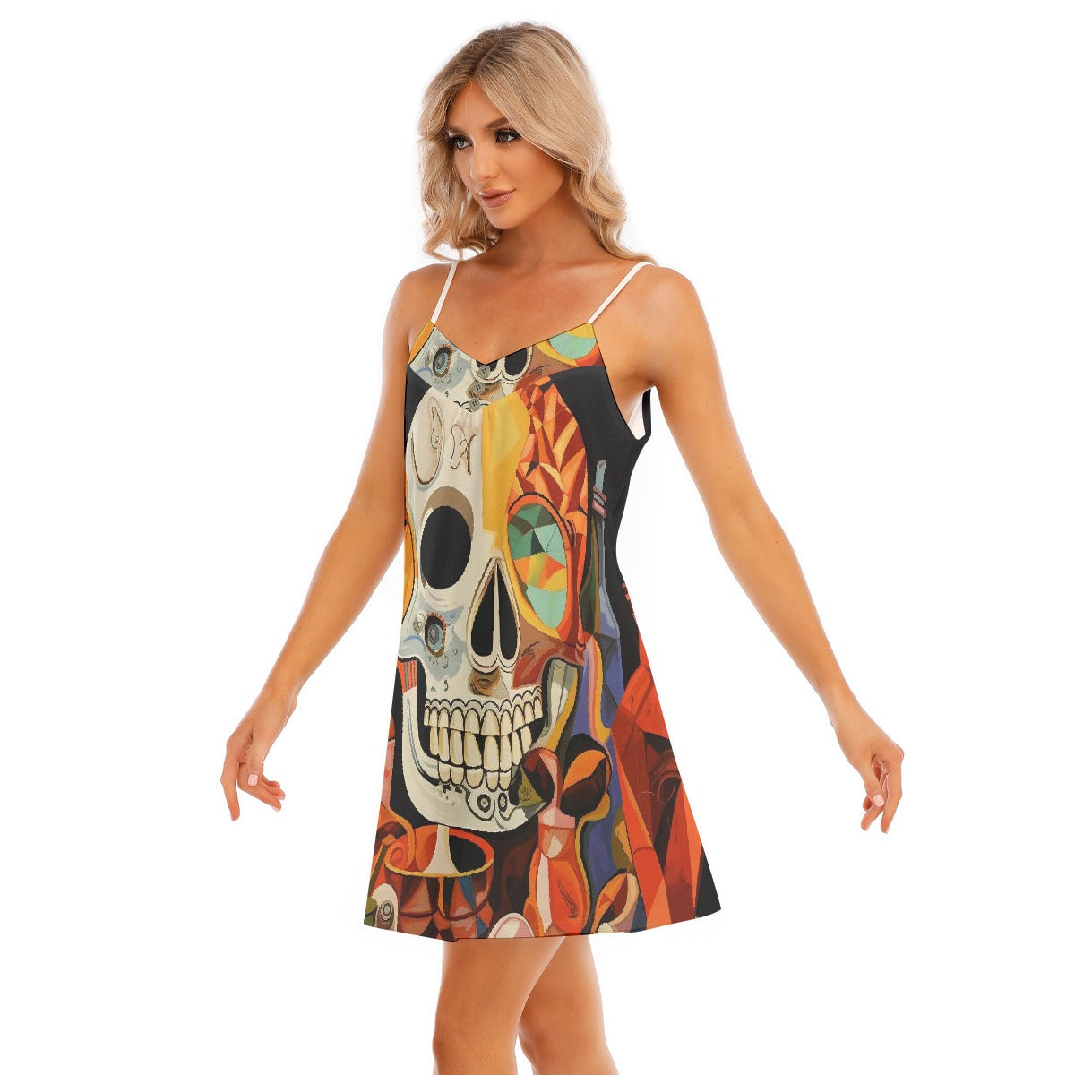 All-Over Print Women's V-neck Cami Dress