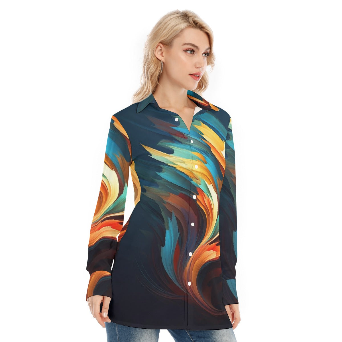 All-Over Print Women's Long Shirt