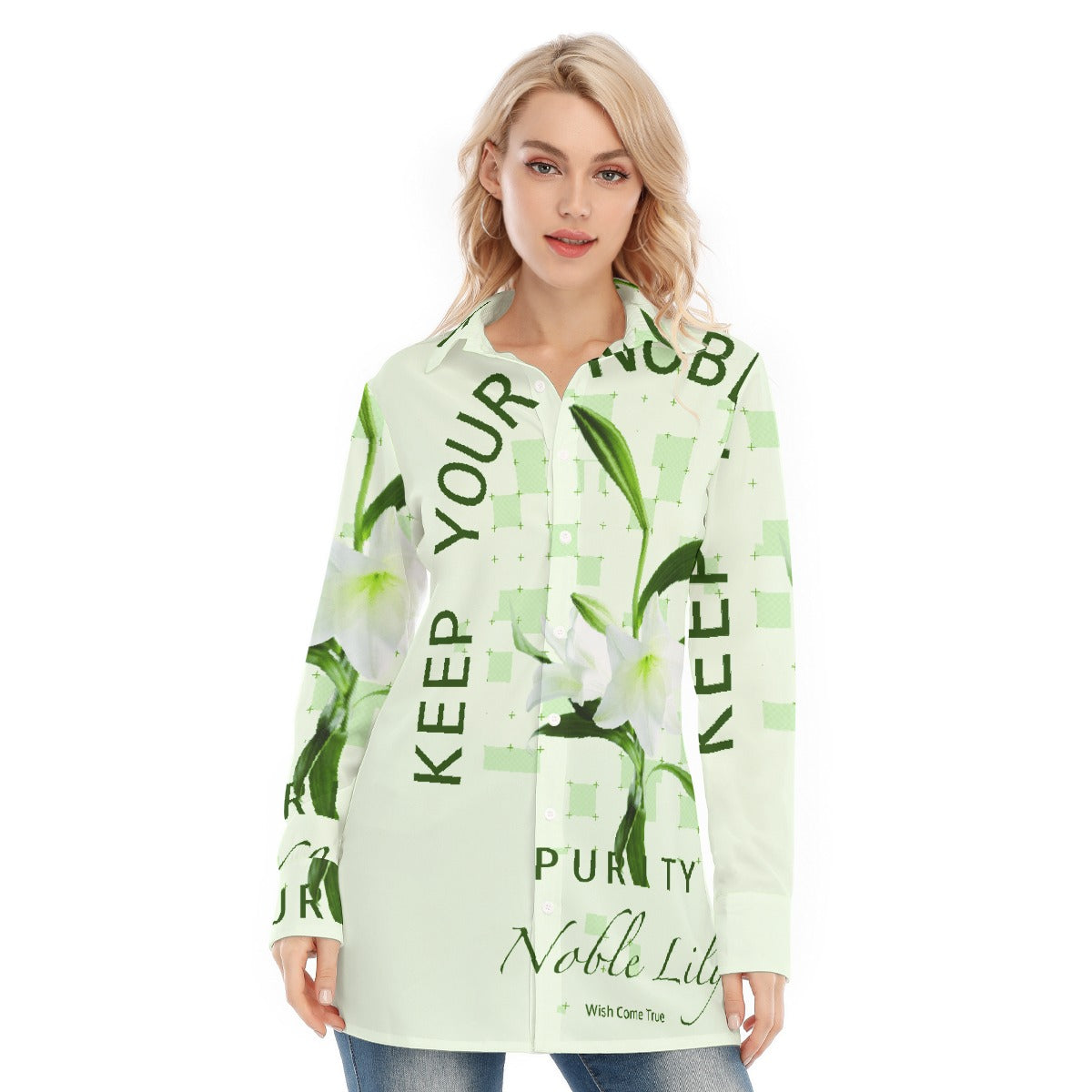 All-Over Print Women's Long Shirt