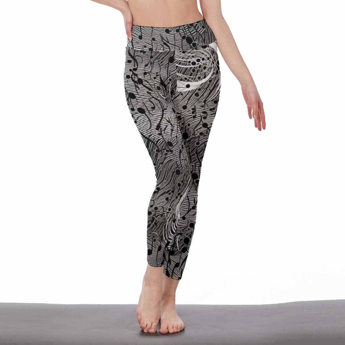 All-Over Print Women's High Waist Leggings | Side Stitch Closure