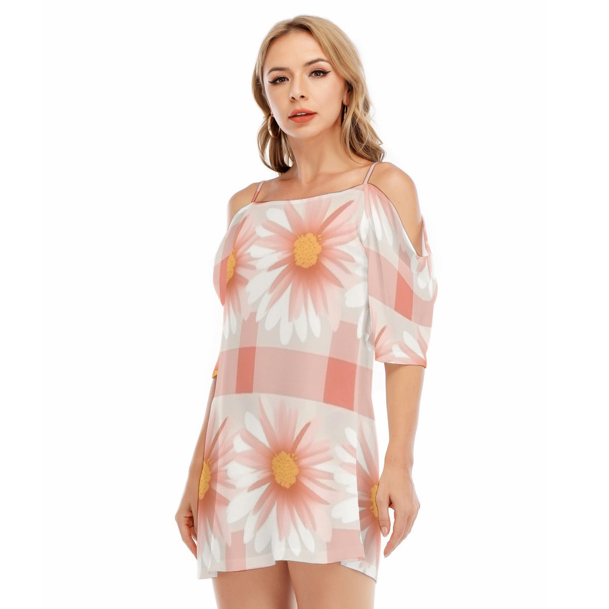 All-Over Print Women's Off-shoulder Cami Dress