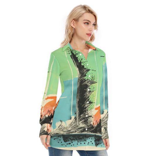 All-Over Print Women's Long Shirt